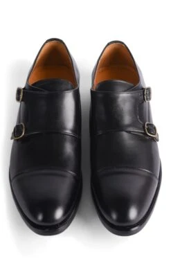 Men's Two Buckle Shoe -Men Clothing Sale TA00660BLACKLTHR 4