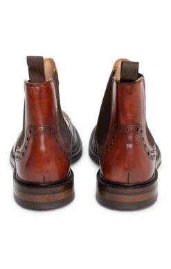 Men’s Calf Leather Brogue Chelsea Boot -Men Clothing Sale TA00710BROWN 4