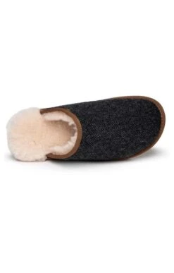 Men’s Shetland Tweed Mule Slippers -Men Clothing Sale TA16075CHARCOALHBONE 2