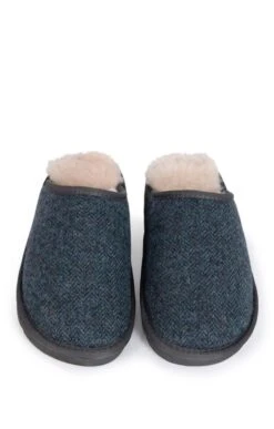 Men’s Shetland Tweed Mule Slippers -Men Clothing Sale TA16075DENIMHBONE 4