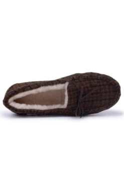 Men's Harris Tweed Moccasin Slippers -Men Clothing Sale TA16076AUTUMNDTOOTH 2