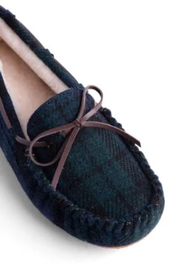 Men's Harris Tweed Moccasin Slippers -Men Clothing Sale TA16076BLACKWATCH 2