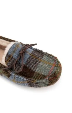 Men's Harris Tweed Moccasin Slippers -Men Clothing Sale TA16076BLUEHARRIS 1