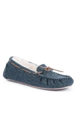 Men’s Shetland Tweed Moccasin Slippers