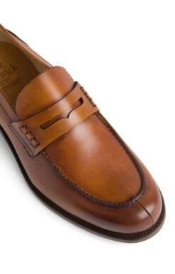 Men's Leather Rim Penny Loafer -Men Clothing Sale TA22463COGNAC 2
