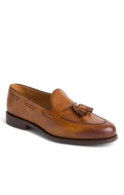 Men's Leather Rim Tassel Loafer -Men Clothing Sale TA22464COGNAC 1