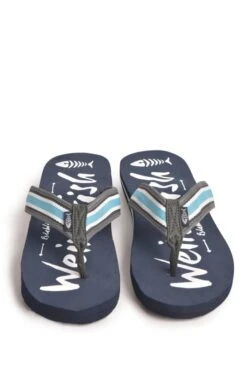 Men’s Weird Fish Waterford Flip Flops -Men Clothing Sale TA23410NAVY 4