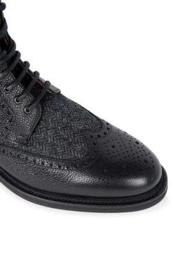 Tweed Brogue Boot -Men Clothing Sale TA23590BLACKCHARCOALHB 2