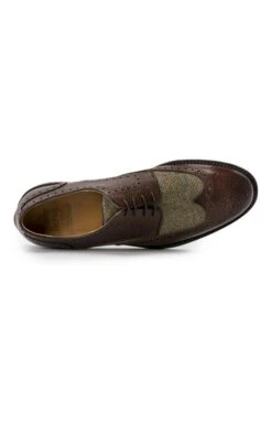 British Pure New Wool Tweed Brogue Shoe -Men Clothing Sale TA23640DKBRNGRNLOVAT 1