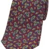 Small Paisley Pattern Silk Tie -Men Clothing Sale TL02195BURGUNDY