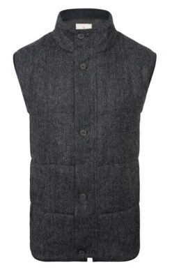 Men's Tweed Tipped Gilet -Men Clothing Sale TR12309CHARCOALHB 2