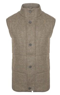 Men's Tweed Tipped Gilet -Men Clothing Sale TR12309LOVATBROWNHB 2