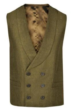 Men's Double Breasted Linen Waistcoat 8 Men's Double Breasted Linen Waistcoat -Men Clothing Sale TR20017KHAKI 1