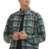 Men’s Check Harrington Jacket -Men Clothing Sale TR23004YELLOWMADRAS