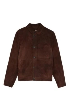 Men’s Suede Overshirt -Men Clothing Sale TR23005CHOCOLATE 2
