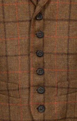 Men's Saxony Tweed Waistcoat -Men Clothing Sale TR30375BARKBRACKENCHK 3