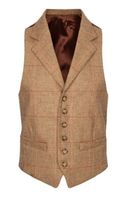 Men's Saxony Tweed Waistcoat -Men Clothing Sale TR30375RUSTBRNNAILHD 1