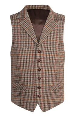 Men's Single Breasted Harris Tweed Waistcoat