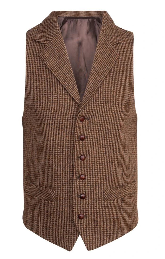Men's Single Breasted Harris Tweed Waistcoat 6 Men's Single Breasted Harris Tweed Waistcoat - Image 4