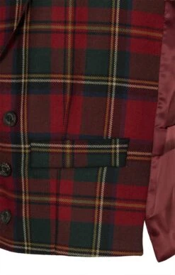 Men's Double Breasted Plaid Waistcoat -Men Clothing Sale TR40660MUTEDRED 4