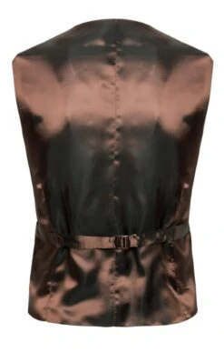 Men's Double Breasted Tweed Waistcoat -Men Clothing Sale TR40675DEEPCARAMELBCORN 1