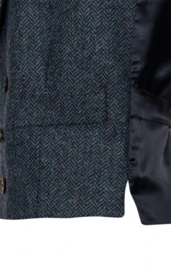 Men's Double Breasted Tweed Waistcoat -Men Clothing Sale TR40675DENIMHB 3