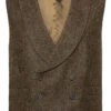 Men's Double Breasted Tweed Waistcoat -Men Clothing Sale TR40675GOLDFORESTBCORN