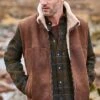 Men's Sheepskin Lined Leather Waistcoat