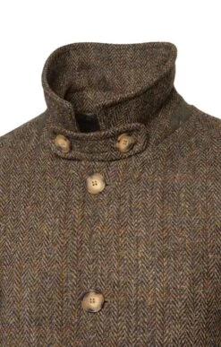 Men's Harris Tweed Raglan Coat -Men Clothing Sale TS12395BRNGREENHBOC 4