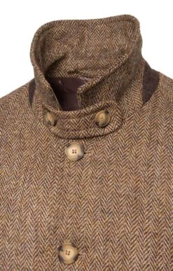 Men's Harris Tweed Raglan Coat -Men Clothing Sale TS12395OATMEALHB 4