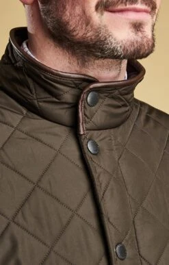 Mens Barbour Powell Quilted Jacket -Men Clothing Sale TS15149OLIVE 2
