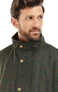 Men’s Barbour Wellesley Wool Jacket -Men Clothing Sale TS22231OLIVEREDCHECK 2