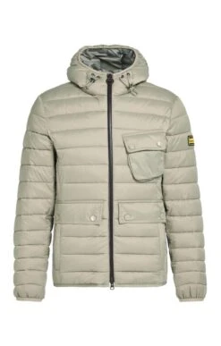 Men's Barbour International Racer Ouston Hooded Quilted Jacket -Men Clothing Sale TS22325CONCRETE 4