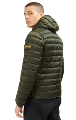 Men's Barbour International Racer Ouston Hooded Quilted Jacket -Men Clothing Sale TS22325SAGE 1