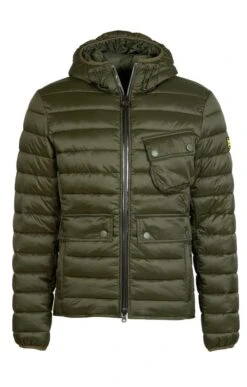 Men's Barbour International Racer Ouston Hooded Quilted Jacket -Men Clothing Sale TS22325SAGE 4