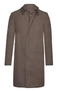 Men's Tweed Trim Cotton Mac -Men Clothing Sale TS23097DARKOLIVE 2