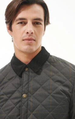 Men's Barbour Checked Heritage Liddesdale Quilt -Men Clothing Sale TS23159OLIVE 2