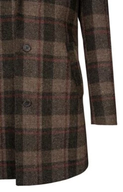 Men's Harris Tweed Paddock Coat -Men Clothing Sale TS30419LODENWINEPLAID 2