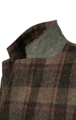 Men's Harris Tweed Paddock Coat -Men Clothing Sale TS30419LODENWINEPLAID 4