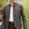 Men's Leather Quilted Jacket -Men Clothing Sale TS30801DKBROWNOLIVE