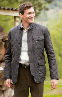 Men's Leather Quilted Jacket