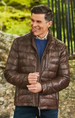 Men’s Padded Nappa Leather Jacket