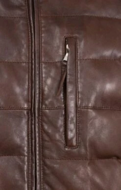 Men’s Padded Nappa Leather Jacket 12 Men’s Padded Nappa Leather Jacket -Men Clothing Sale TS30802DKBROWN 4