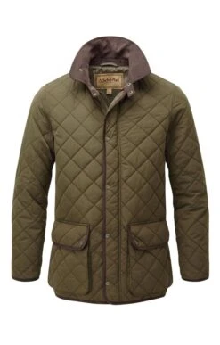 Men's Schoffel Barrowden Quilted Jacket -Men Clothing Sale TS36690DARKOLIVE 3