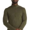 Mens Icebreaker Oasis Long Sleeve Half Zip -Men Clothing Sale TS99965LODEN