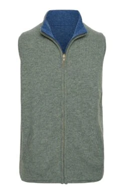 Men's Lambswool Reversible Gilet -Men Clothing Sale TT00923SAGEDKDENIM 1